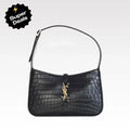 YSL Croc-Embossed The 5 to 7 Hobo Bag